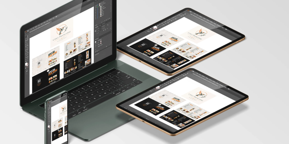 G-Designs LTD designed a professional logo and restaurant menu for Chez Françoise in Douala, Cameroon, creating a memorable brand identity and engaging dining experience.